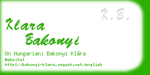 klara bakonyi business card